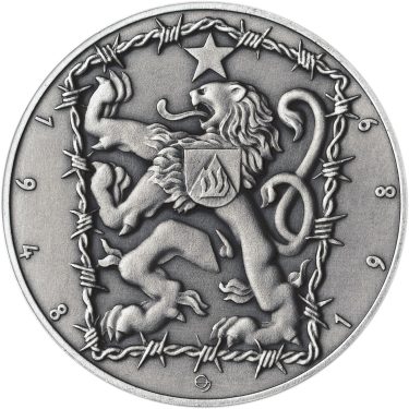 Náhled Reverzní strany - 17. listopad 1989 - stříbro 1 Oz patina