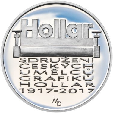 Náhled Averzní strany - 2017 Proof - 200 Kč Založení Sdružení českých umělců grafiků Hollar