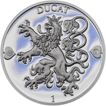 Náhled Reverzní strany - 2018 - Proof - Česká heraldika. Lev. - 1 dukát Ag