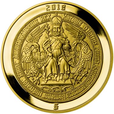 Náhled Reverzní strany - 2018 - Proof - Karel IV - 5 dukát Au