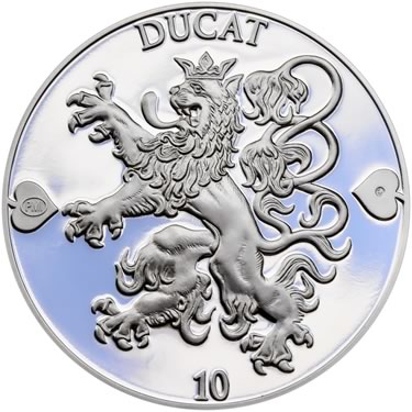 Náhled Averzní strany - 2019 - Proof - Česká heraldika. Lev. - 10 dukát Ag