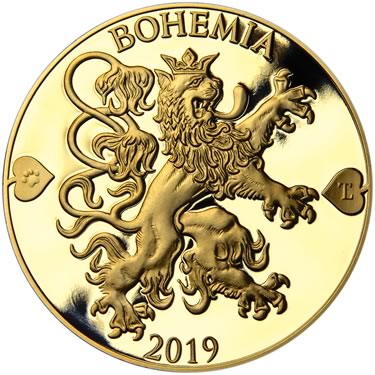 Náhled Reverzní strany - 2019 - Proof - Česká heraldika. Lev. - 10 dukát Au