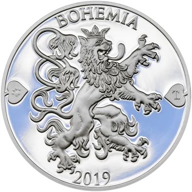 Náhled Reverzní strany - 2019 - Proof - Česká heraldika. Lev. - 2 dukát Ag