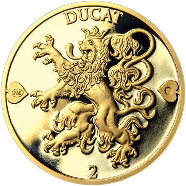 Náhled Averzní strany - 2019 - Proof - Česká heraldika. Lev. - 2 dukát Au