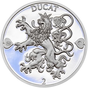 Náhled Reverzní strany - 2020 - Proof - Česká heraldika. Lev. - 2 dukát Ag