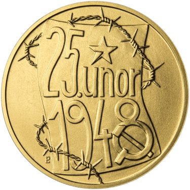 Náhled Averzní strany - Memento 25. února 1948 - komunistický puč v Československu - 1/2 Oz zlato b.k.