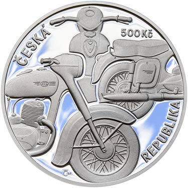 Náhled Averzní strany - 2022 Proof - 500 Kč Motocykl Jawa 250