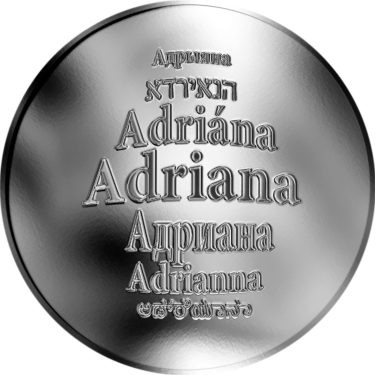 Náhled Averzní strany - Česká jména - Adriana - velká stříbrná medaile 1 Oz