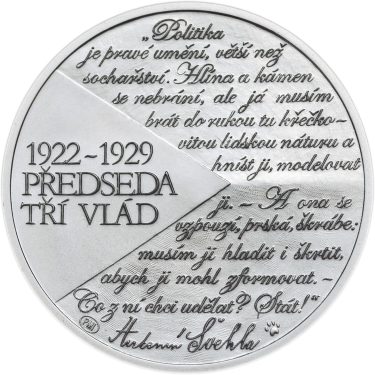 Náhled Reverzní strany - Antonín Švehla - 140. výročí narození Ag proof