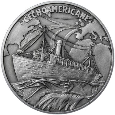 Náhled Averzní strany - Čechoameričané - stříbro 1 Oz patina