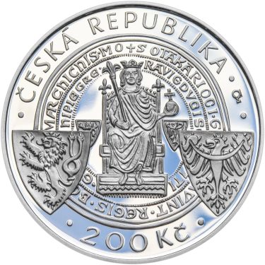 Náhled Reverzní strany - 200 Kč založení Českých Budějovic jako královského města Proof