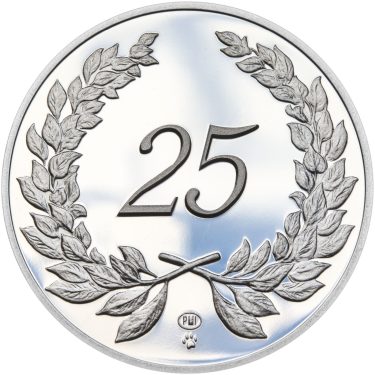 Náhled Averzní strany - Medaile k životnímu výročí 25 let - 1 Oz stříbro Proof