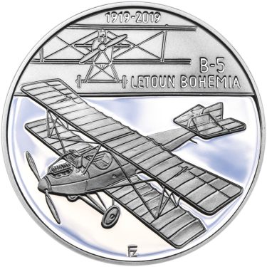 Náhled Averzní strany - 2019 Proof - 200 Kč Sestrojení prvního letadla české výroby Bohemia B-5