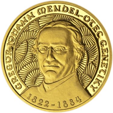 Náhled Averzní strany - Johan Gregor Mendel - zlato Proof