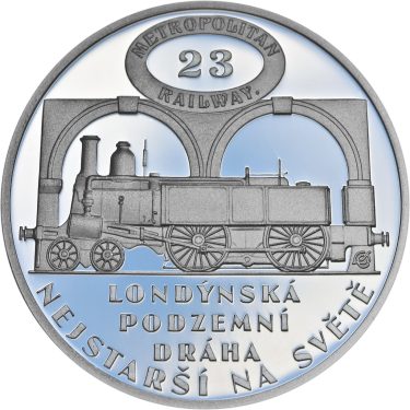 Náhled Averzní strany - Metropolitan Railway - 150. výročí zahájení provozu podzemní dráhy v Londýně Ag proof