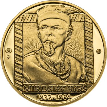 Náhled Averzní strany - Miroslav Tyrš - 1/2 Oz zlato Proof