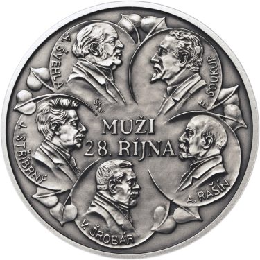 Náhled Reverzní strany - Muži 28. října - stříbro 1 Oz patina