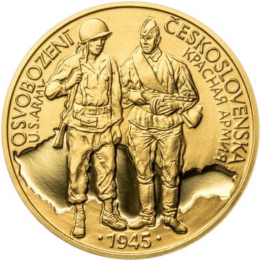 Náhled Reverzní strany - Osvobození Československa 8.5.1945 - 20 mm zlato Proof