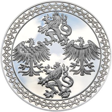 Náhled Reverzní strany - Historie českého národa - Svatý Václav - 50 mm Ag Proof