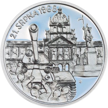 Náhled Reverzní strany - Vpád vojsk Varšavské smlouvy - 21. srpen 1968 -  1oz Ag Proof