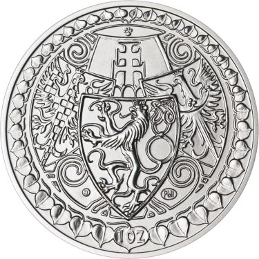 Náhled Reverzní strany - 90. výročí vzniku ČSR - stříbro 1 Oz b.k.