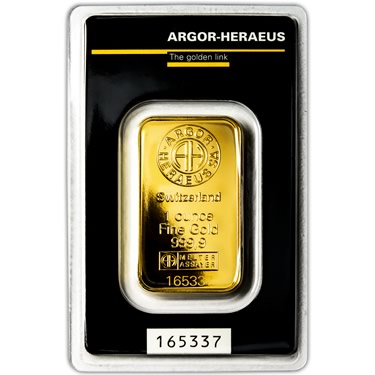 Náhled Averzní strany - Argor Heraeus SA 1 Oz Kinebar TM - Investiční zlatý slitek