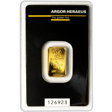 Náhled Averzní strany - Argor-Heraeus SA 5 gram - KINEBAR - Investiční zlatý slitek